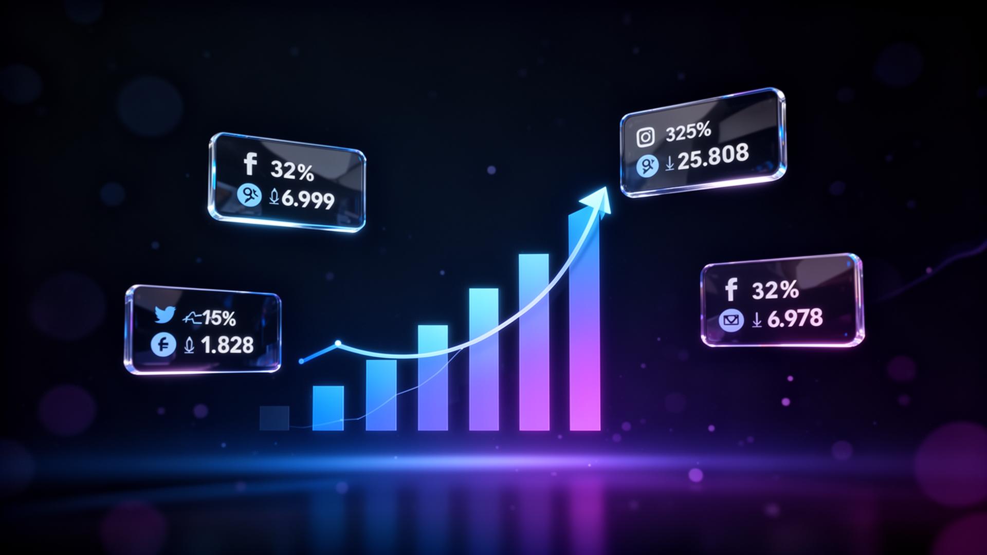 Dashboard de crescimento digital TopViews com métricas de Twitch, Instagram e ferramentas de IA
